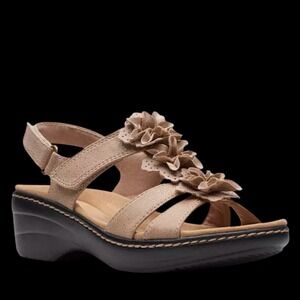 Clarks Merliah Sheryl Embellished Sling back Tan Sandals NEW Size 7.5 S-4